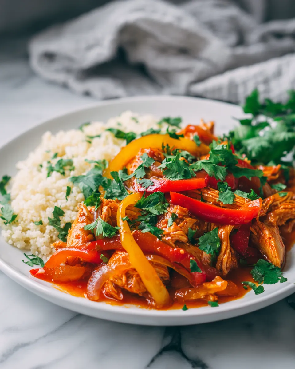A warm, inviting bowl of Slow Cooker Sweet Chili Chicken served over rice, garnished with fresh cilantro, perfect for holiday meals.