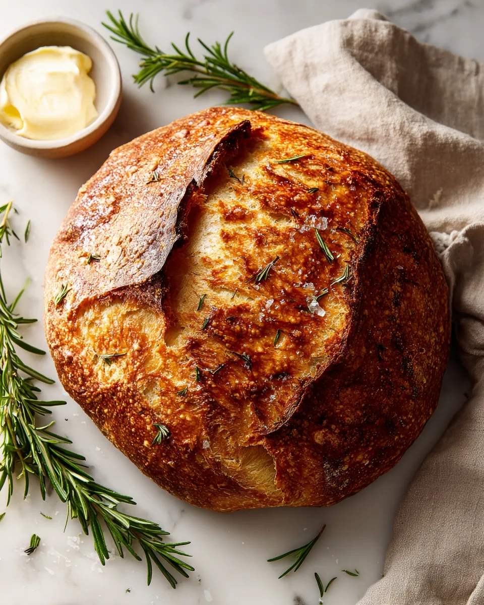 Effortless No-Knead Bread Recipe Freshly baked easy no-knead bread recipe perfect for any meal