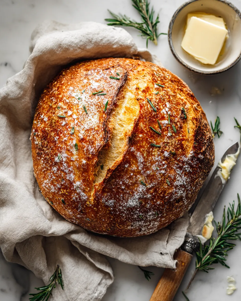Effortless No-Knead Bread Recipe Freshly baked easy no-knead bread recipe perfect for any meal