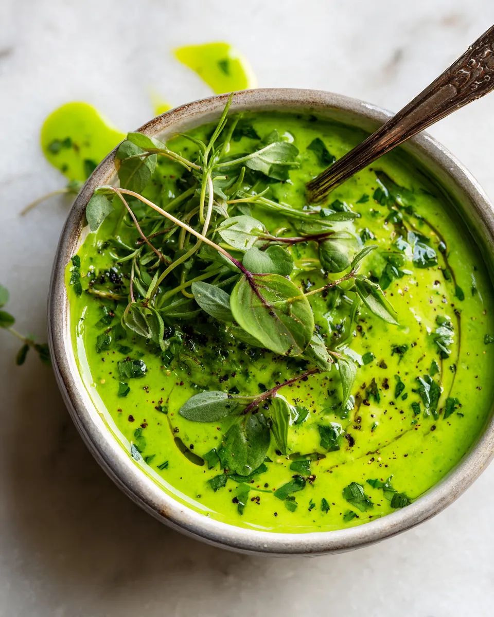 5-Minute Magic Green Sauce made with fresh herbs and zesty lemon, perfect for drizzling over grilled meats and vegetables. Easy and versatile.