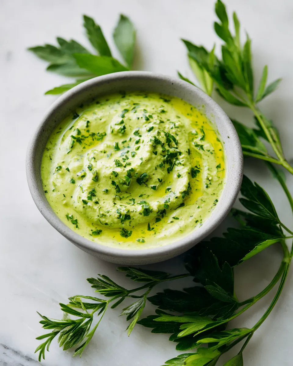 5-Minute Magic Green Sauce made with fresh herbs and zesty lemon, perfect for drizzling over grilled meats and vegetables. Easy and versatile.