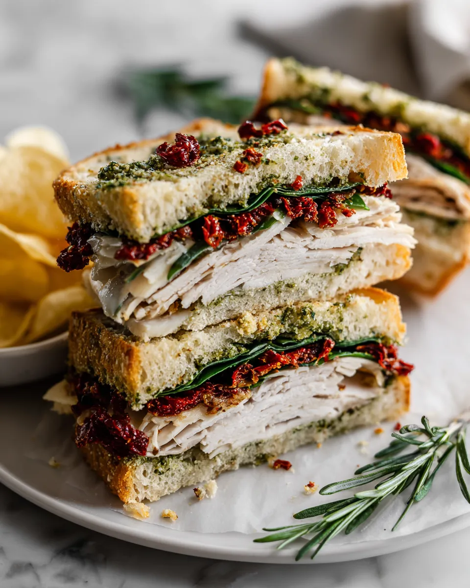 Delicious Trader Joe's Sun-Dried Tomato Focaccia Turkey Sandwich, packed with flavor, perfect for quick meals and holiday prep.