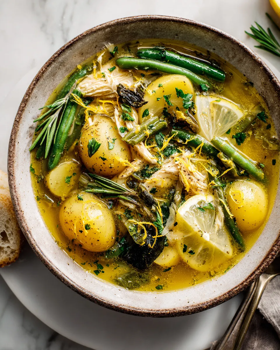 Delicious Lemon Rosemary Chicken Soup with bright flavors and comforting essence, perfect for autumn evenings.