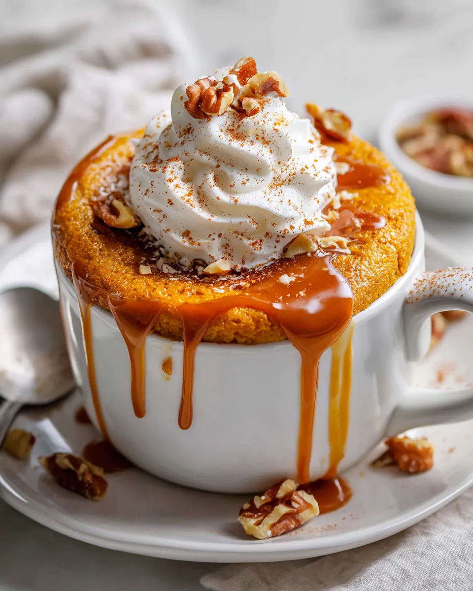 Enjoy a warm pumpkin mug cake, a quick and cozy dessert capturing fall's flavors, perfect for one serving or a sweet treat in minutes.
