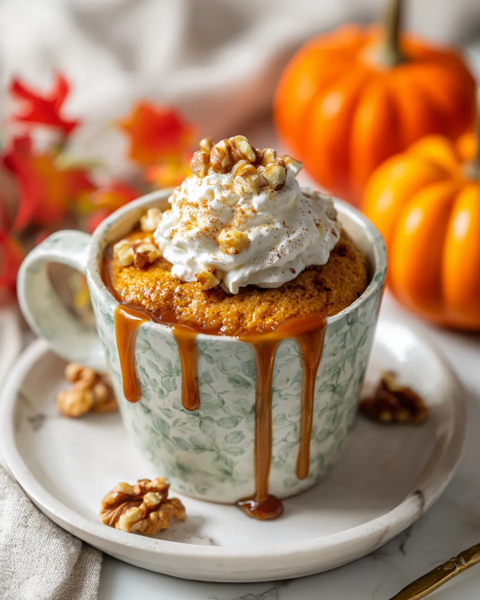 Enjoy a warm pumpkin mug cake, a quick and cozy dessert capturing fall's flavors, perfect for one serving or a sweet treat in minutes.