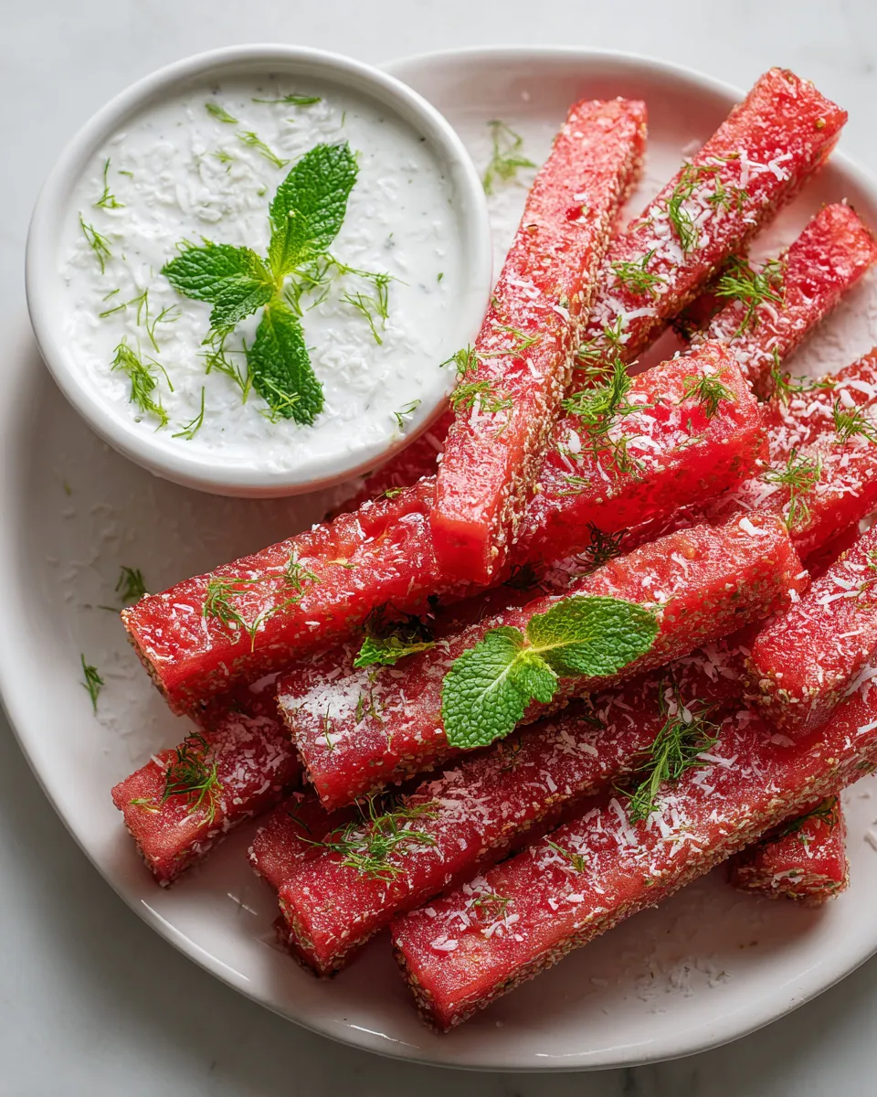 Refreshing Watermelon Fries with Coconut Lime Dip - a perfect healthy snack for gatherings