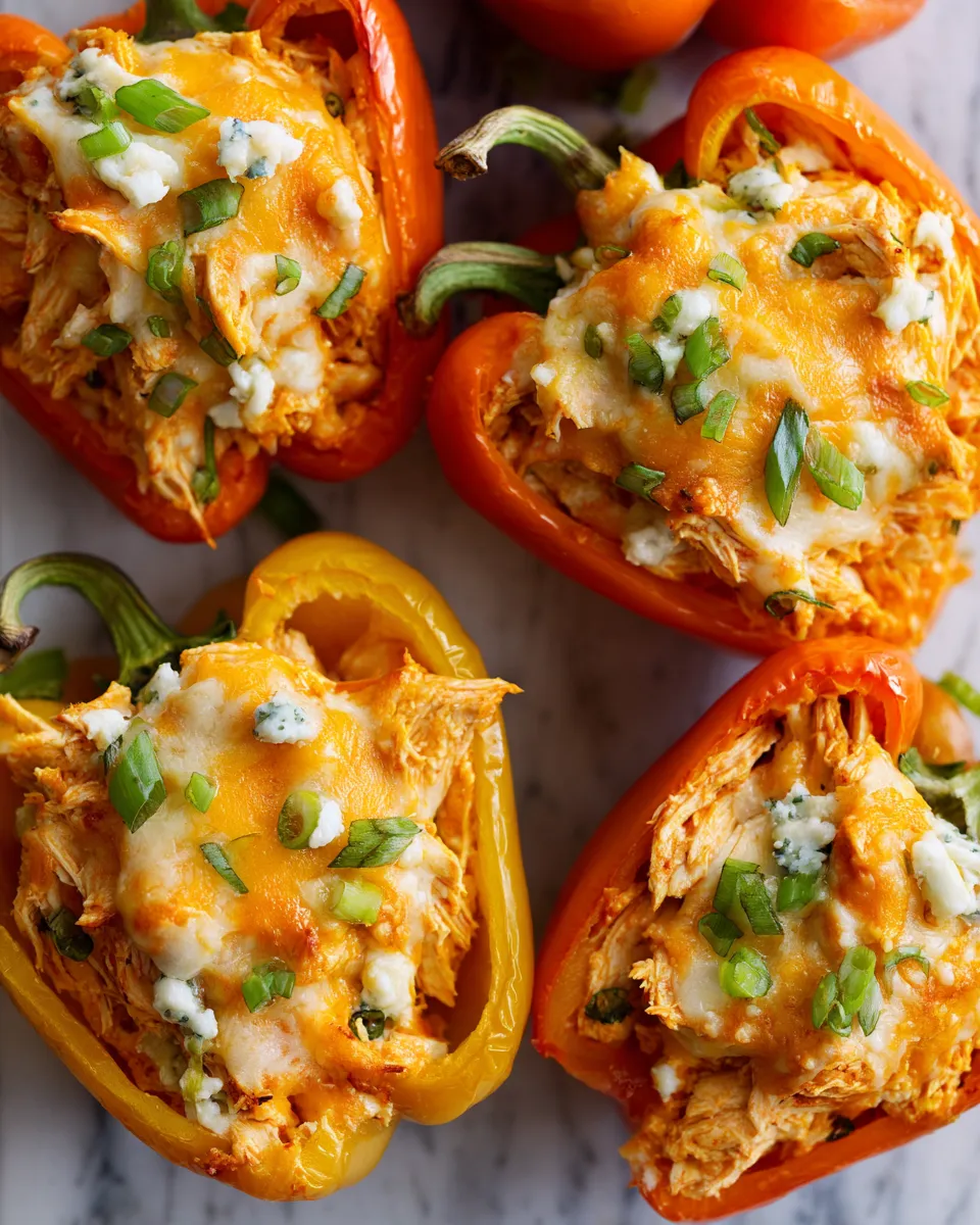 Satisfying Buffalo Chicken Stuffed Peppers Buffalo Chicken Stuffed Peppers filled with creamy chicken and cheese, perfect for a cozy meal or holiday appetizer