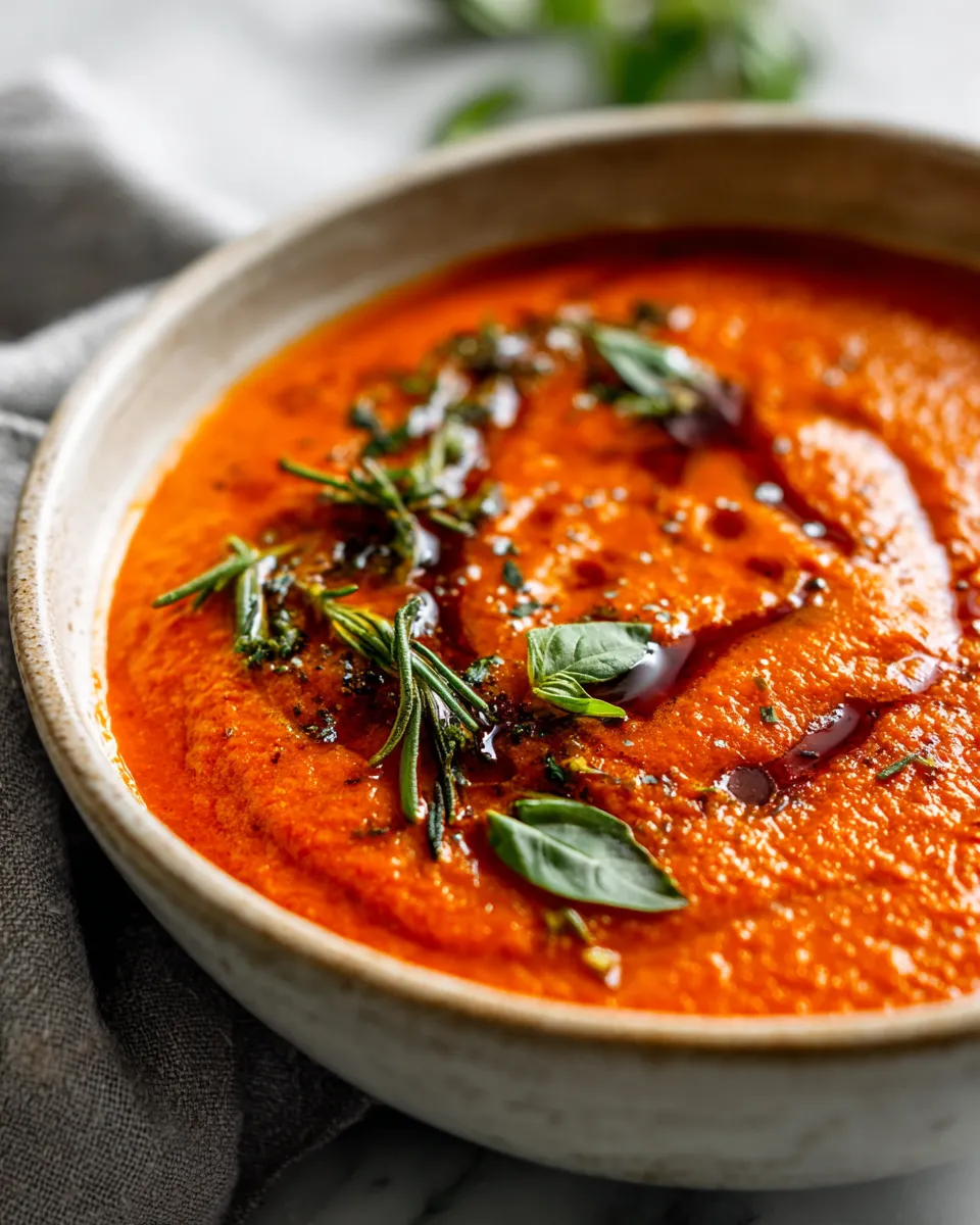Roasted red pepper sauce recipe, perfect for enhancing holiday meals and versatile for various dishes.