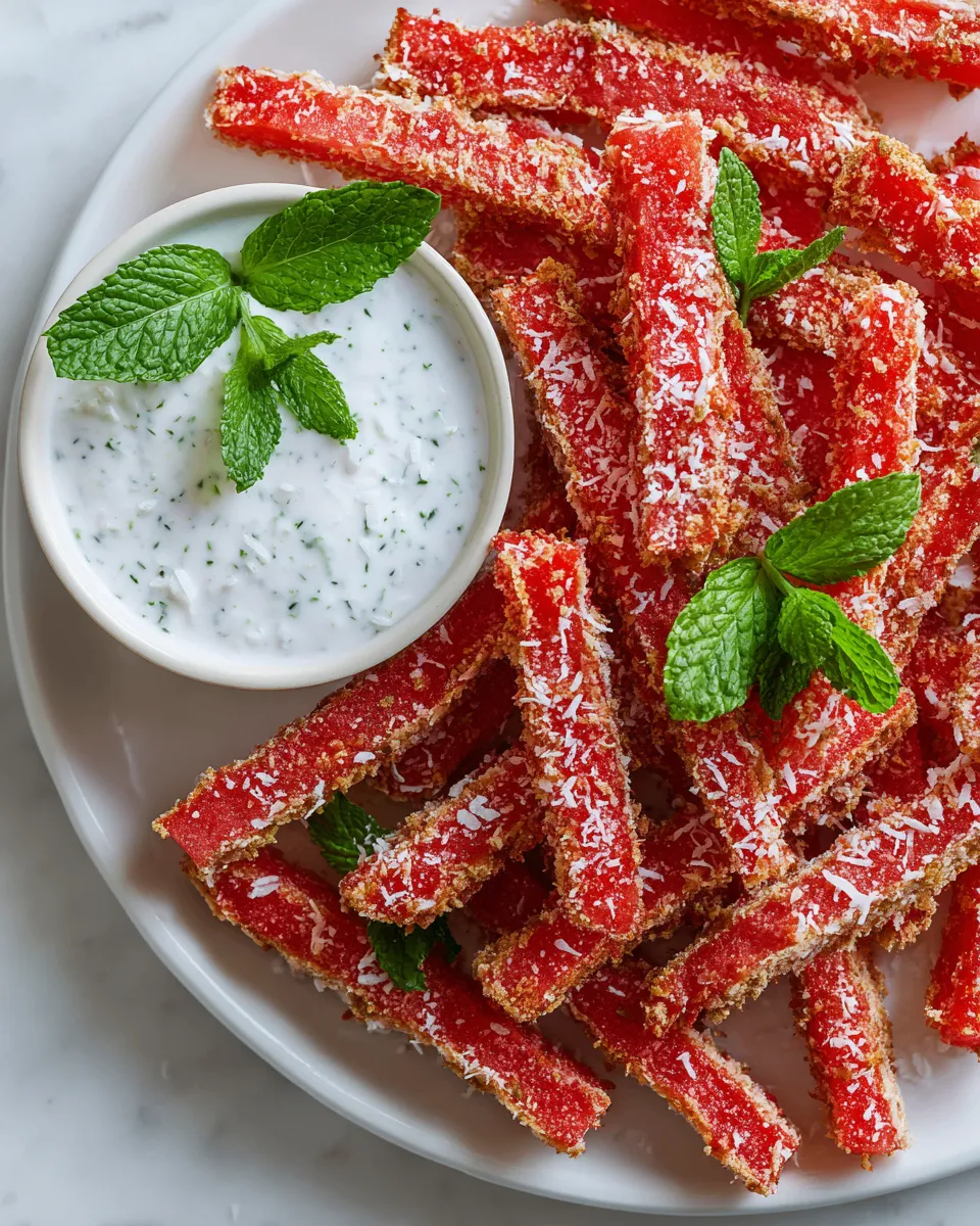 Refreshing Watermelon Fries with Coconut Lime Dip
