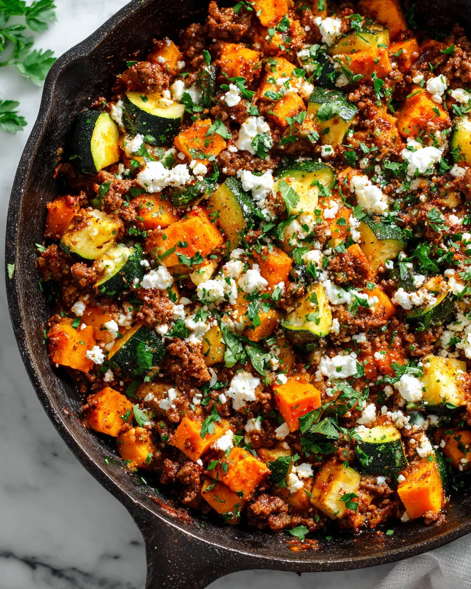 Hearty Ground Beef and Zucchini Skillet