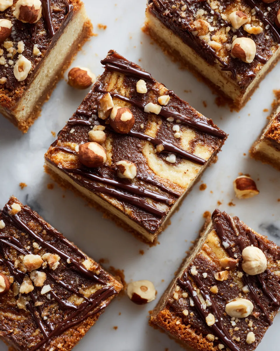 Decadent Nutella Cheesecake Bars for the Holidays