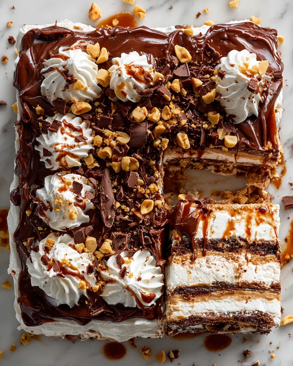 Indulgent No-Bake Chocolate Peanut Butter Lasagna