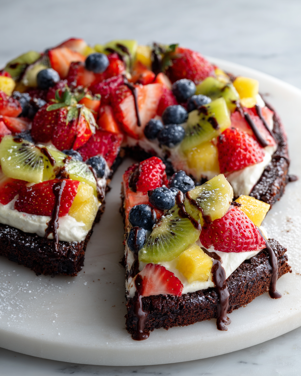Vibrant Brownie Fruit Pizza Delight Vibrant Brownie Fruit Pizza Delight