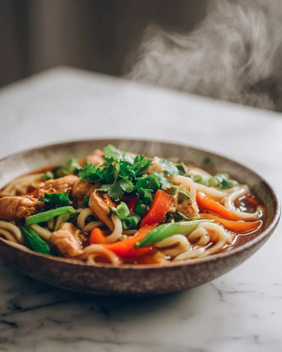 Comforting Chicken Udon Noodles for Cozy Evenings
