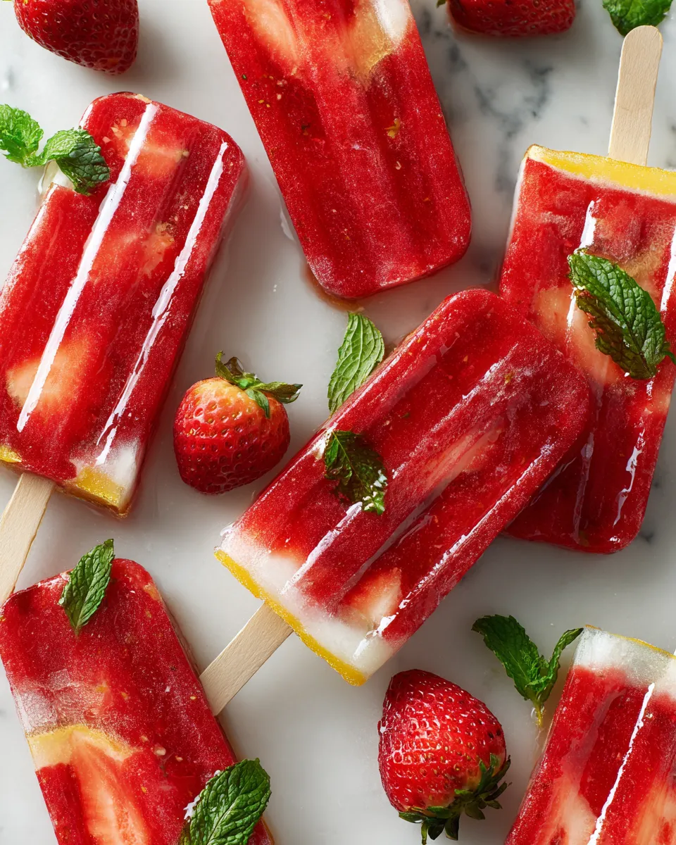 Delicious Homemade Strawberry Popsicles