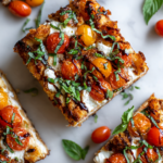 Chicken Bruschetta Bake with stuffing, a flavorful and festive dish for family gatherings.