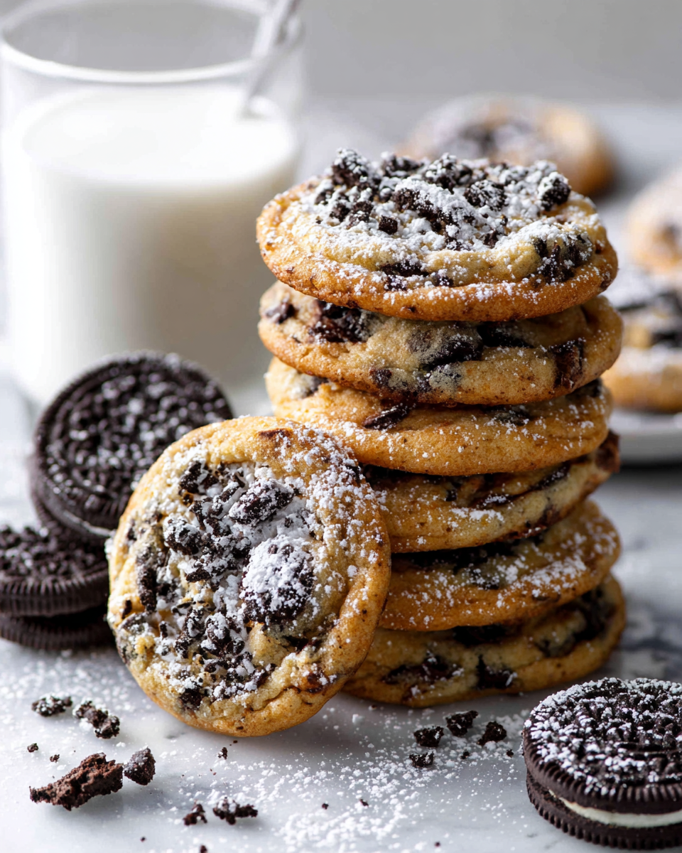 Oreo chocolate chip cookies baked to perfection, ideal for holiday enjoyment and sharing with loved ones.