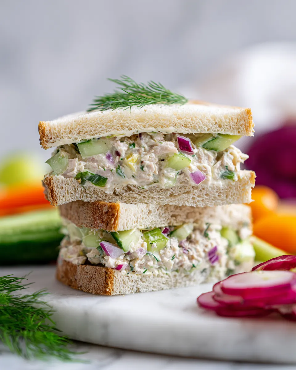 Creamy Tuna Salad Sandwich with Avocado