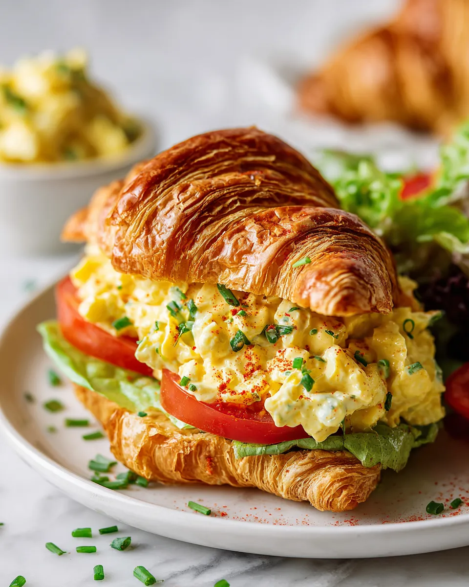 Delicious Egg Salad Croissant Sandwich for Fall