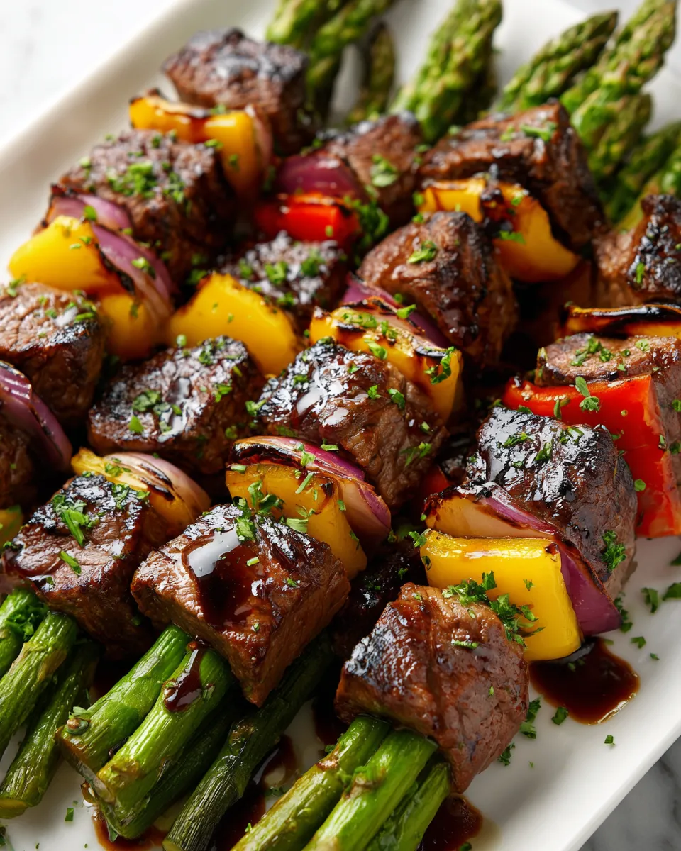 Delicious Grilled Steak and Asparagus Kabobs