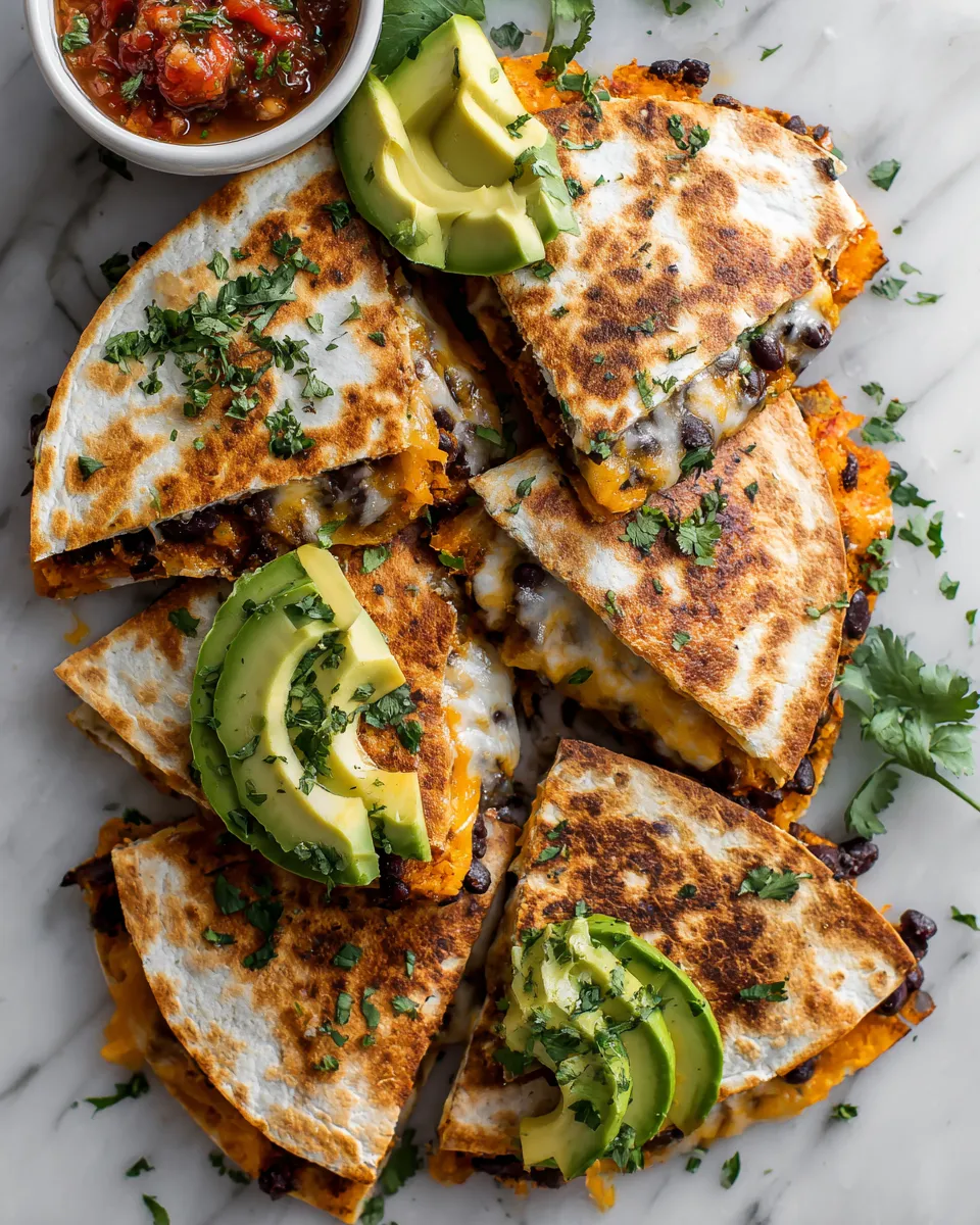 Savory Sweet Potato and Black Bean Quesadillas