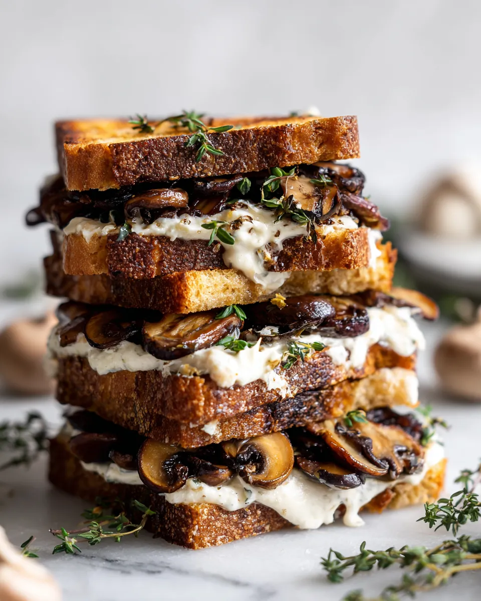 Delicious Roasted Mushroom Sandwich with Horseradish Aioli