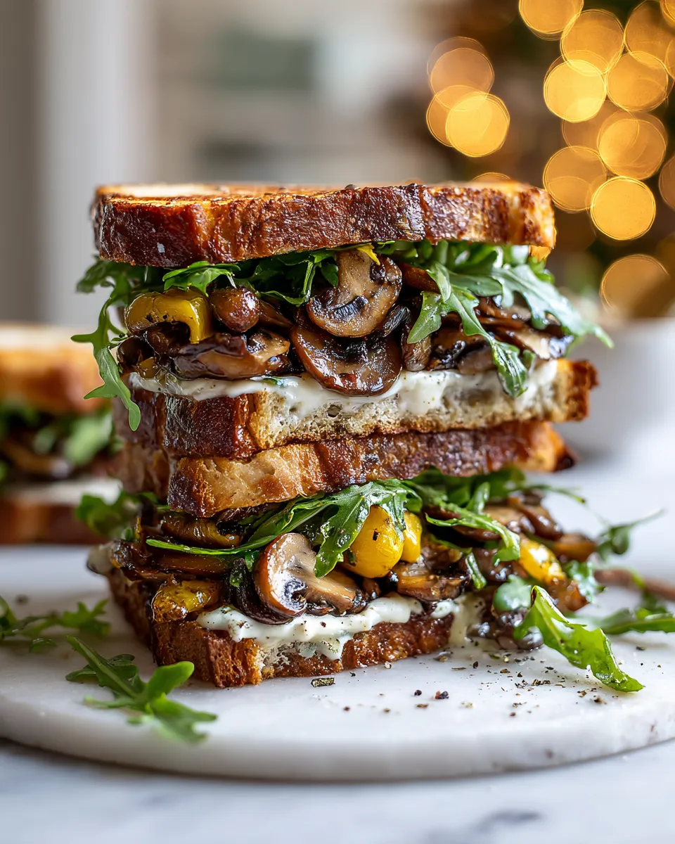 Savory Roasted Mushroom Sandwich with Horseradish Aioli