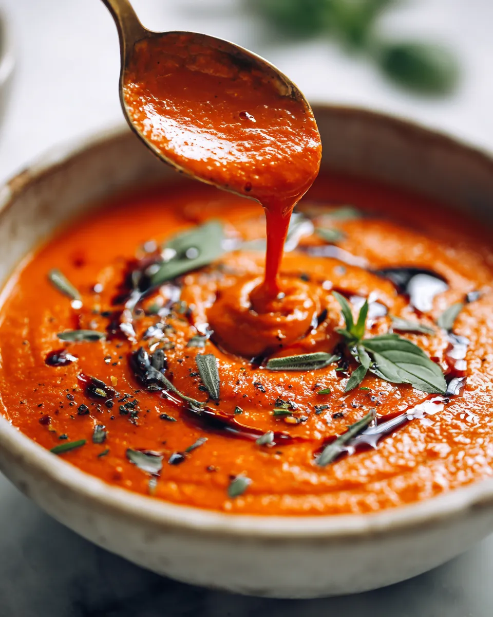 Roasted red pepper sauce recipe, perfect for enhancing holiday meals and versatile for various dishes.
