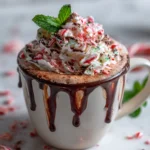 cozy homemade peppermint mocha with espresso and whipped cream, perfect for fall and winter holidays