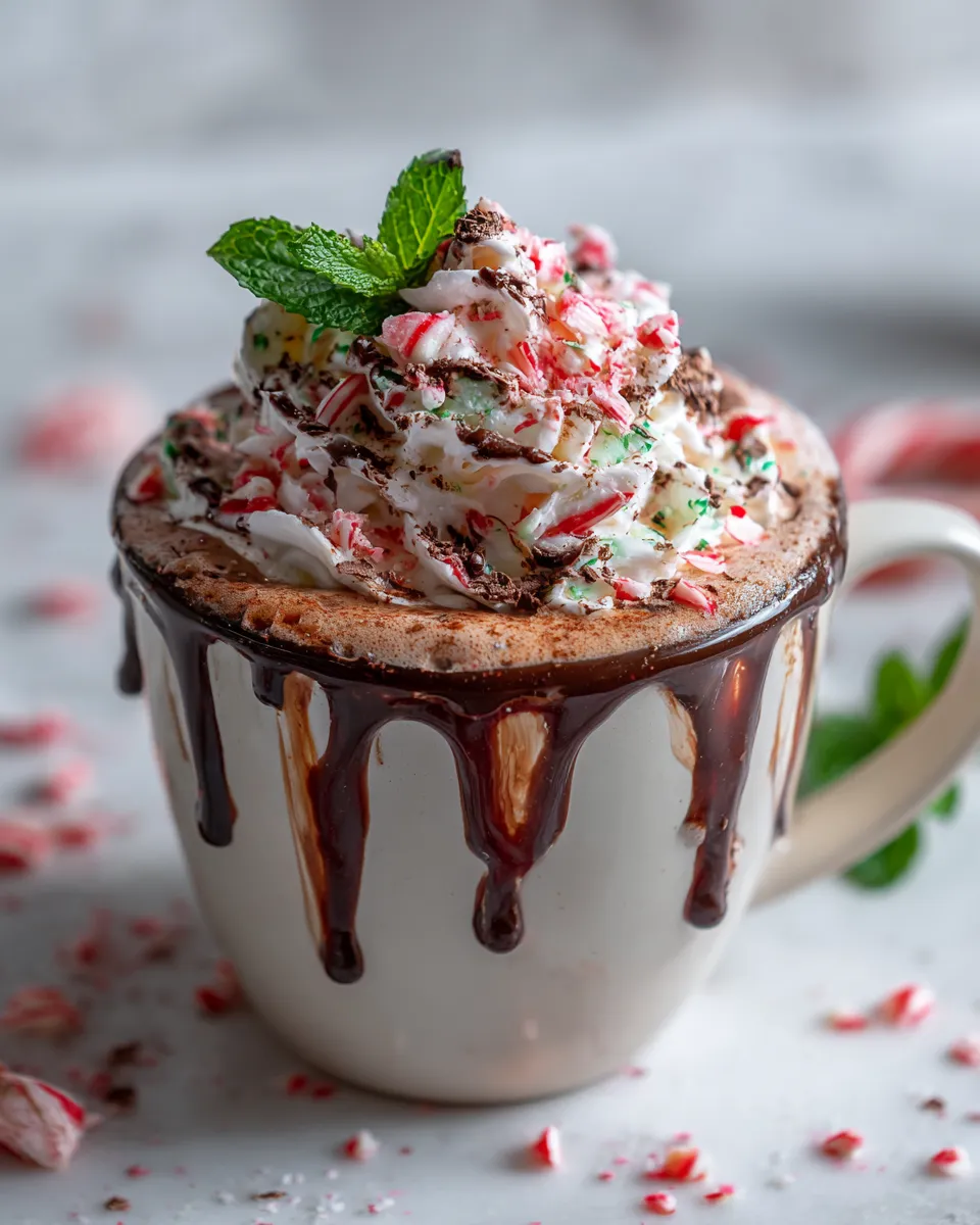 cozy homemade peppermint mocha with espresso and whipped cream, perfect for fall and winter holidays