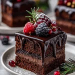 Moist chocolate cake perfect for holiday gatherings, easy to make, festive dessert, ideal for celebrations, homemade goodness